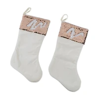 DII® Cream Sequin Velvet Holiday Stocking Set