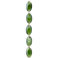 Green Glass Faceted Oval Beads, 20mm by Bead Landing™