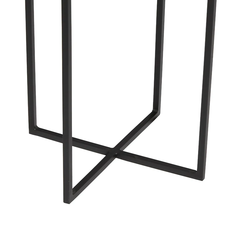 24" Brown Teak Wood Contemporary Accent Table