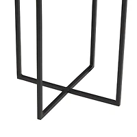 24" Brown Teak Wood Contemporary Accent Table