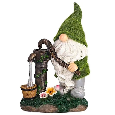 Santa's Workshop 11.5" Solar Gnome Well Pump Decoration