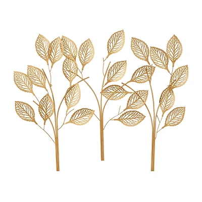 Gold Coastal Floral and botanical Wall Decor, 36" x 1" x 29"