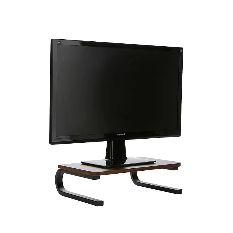 Mind Reader Brown Wood Top Monitor Stand Organizer