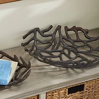 Set of 2" Black Aluminum Coastal Tray, 15", 12"