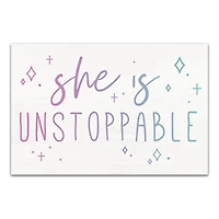 She Is Unstoppable 18" x 12" Canvas Wall Art