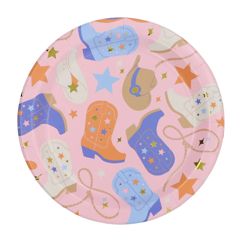 12 Packs: 8 ct. (96 total) 7" Pink Western Wear Paper Dinner Plates by Celebrate It™