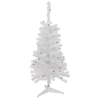 3ft. Pre-Lit Woodbury White Pine Slim Artificial Christmas Tree, Blue Lights