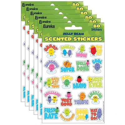 Eureka® Jelly Beans Scented Stickers, 6 Packs of 80ct.