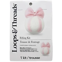 Christmas Pink & White Ball with Bow Felting Kit by Loops & Threads®