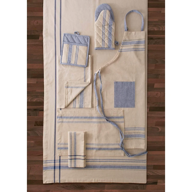 DII® Nautical Blue French Stripe Oven Mitt Set, 2ct.