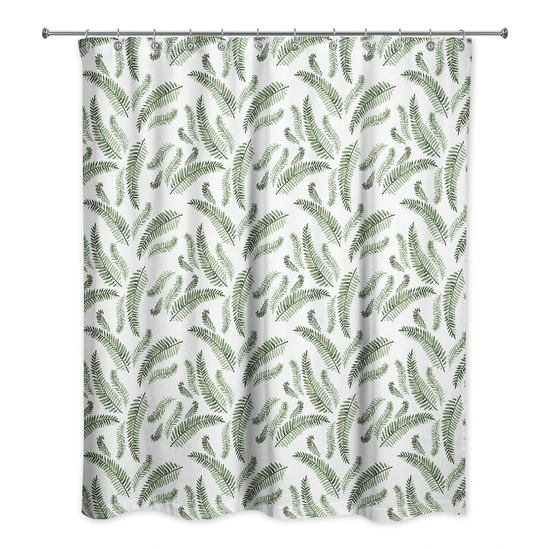 Green Fern Pattern 71" x 74" Shower Curtain