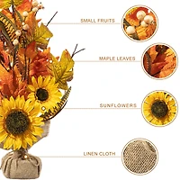 Glitzhome® 21" Fall Sunflower Leaf Table Tree