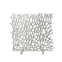 Coral Inspired Single Panel Aluminum Fireplace Screen