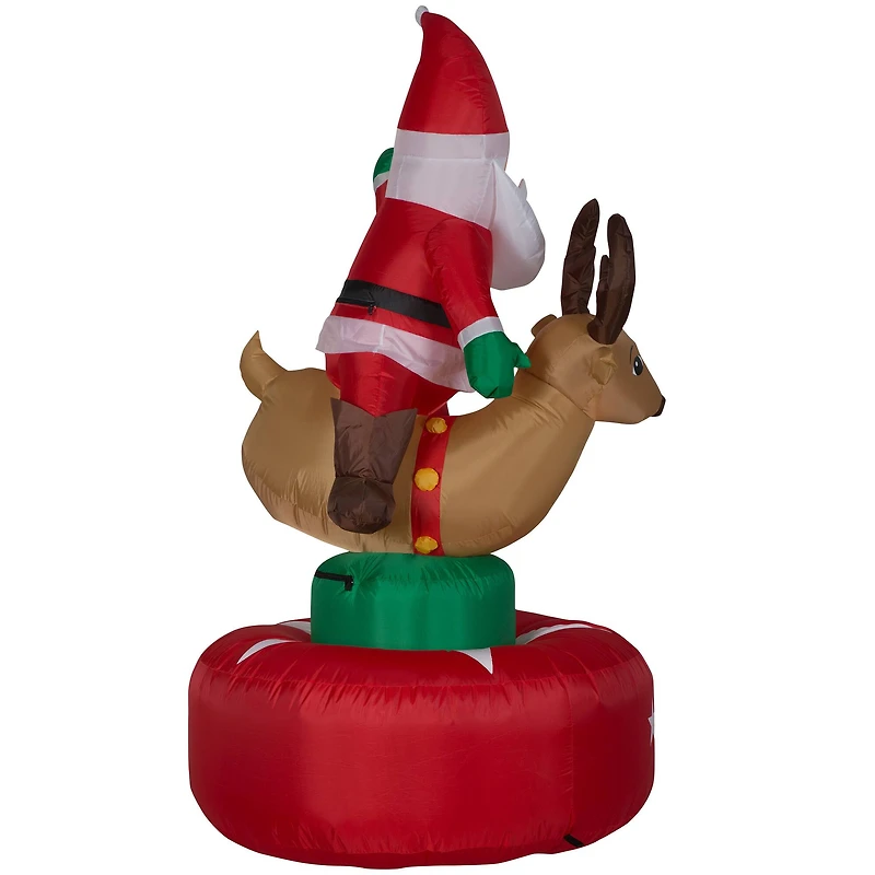6.5ft. Animated Airblown® Inflatable Christmas Santa & Reindeer Rodeo Scene