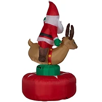 6.5ft. Animated Airblown® Inflatable Christmas Santa & Reindeer Rodeo Scene