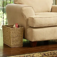 Household Essentials 17" Seagrass Wide Side by Side Magazine Rack