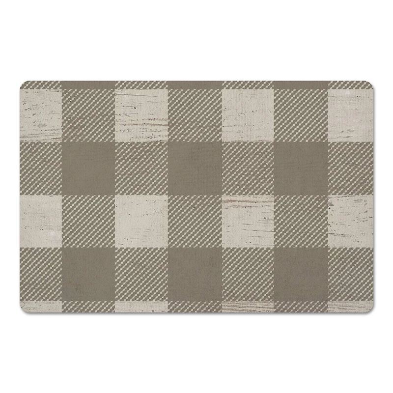 Taupe Buffalo Check Floor Mat