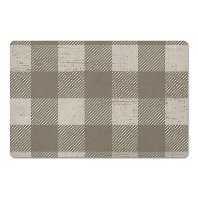 Taupe Buffalo Check Floor Mat