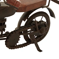 Brown Metal Contemporary Motorcycle Sculpture Set