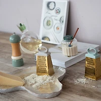 Hello Honey Stoneware Speckled Spoon Holder with Reactive Glaze, Beige