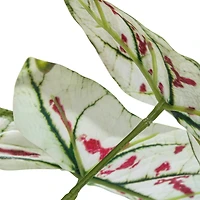 Hello Honey® 15" Green & Red Faux Elephant Ear Plant in Plastic Pot