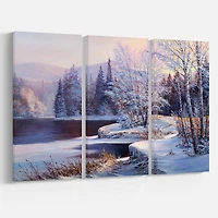 Designart - Christmas Forest - Digital Art on Wrapped Canvas set