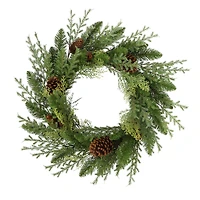 Puleo 24" Green Cypress Floral Spring Door Wreath