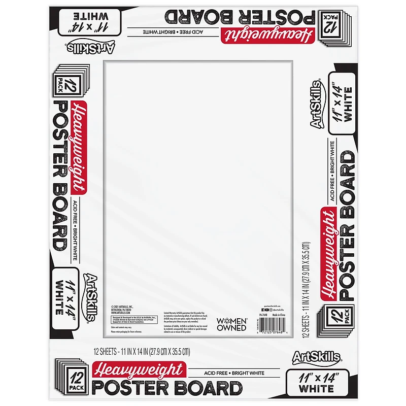 ArtSkills® 11" x 14" Heavyweight Acid Free White Poster Boards, 12ct.