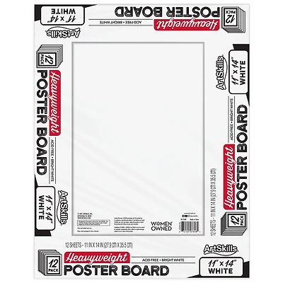 ArtSkills® 11" x 14" Heavyweight Acid Free White Poster Boards, 12ct.