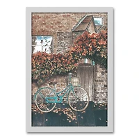Autumn Bike Ride White Framed Canvas