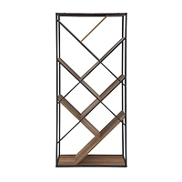 Walker Edison 68" Reclaimed Barnwood V Bookshelf