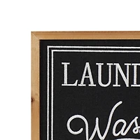 Set of 2 Black Wood Farmhouse Sign Wall Decor, 12.5" x 16"