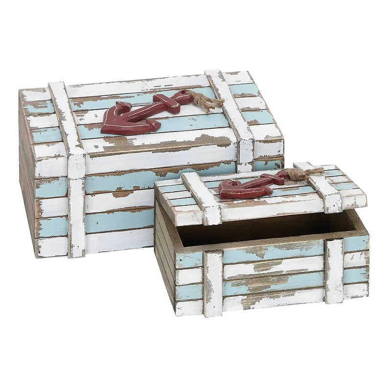 Aquamarine Wood Coastal Anchor Box Set