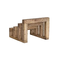 Hello Honey® 6" Natural 3 Section Mango Wood Cutting Board Stand