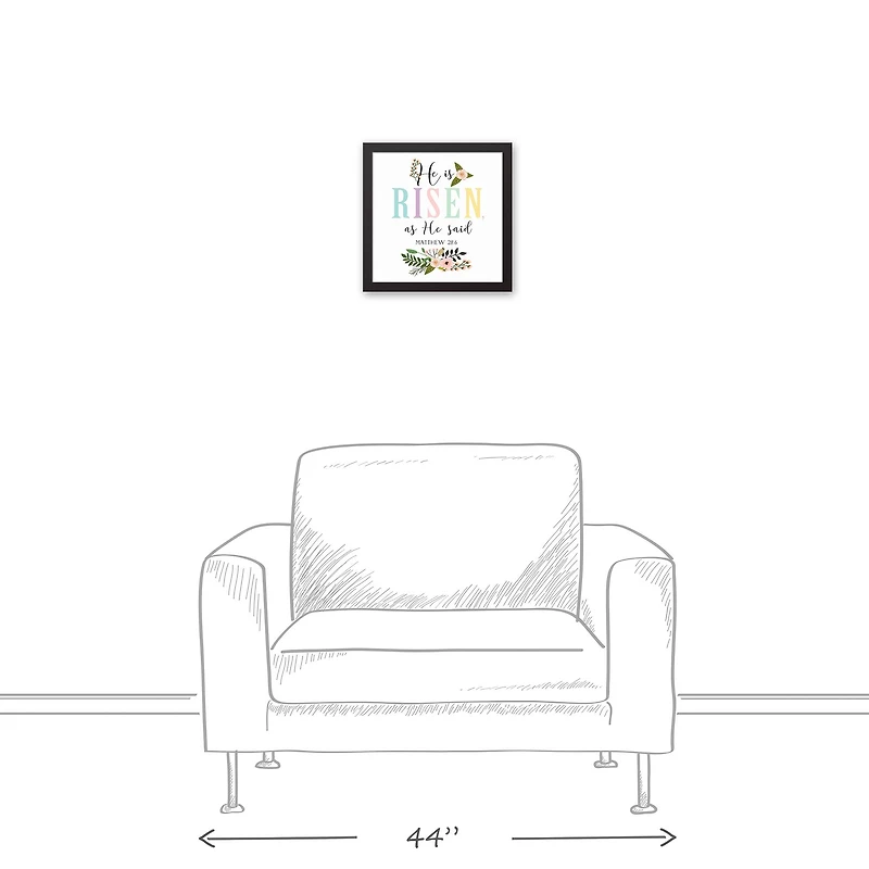 He is Risen as He said 13.73" x 13.73" Black Framed Canvas
