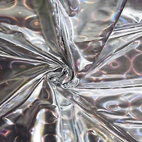 Feldman Silver Hologram Circle Stretch Knit Fabric