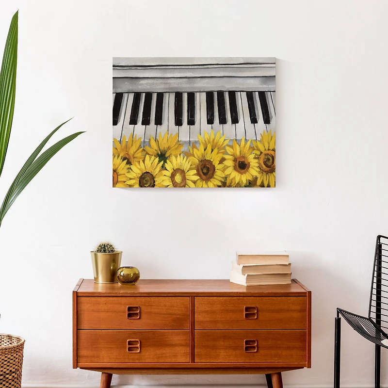 Music & Sunflowers Canvas Wall Art