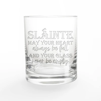 11oz. Slainte Engraved Whiskey Glass