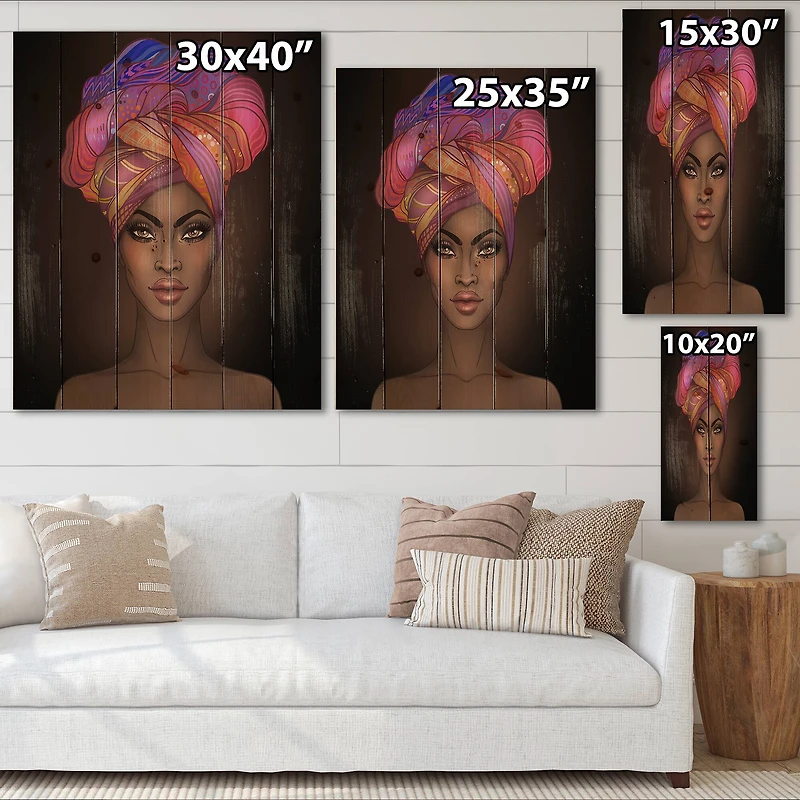 Designart - African American Woman with Turban VI