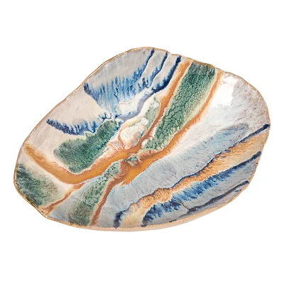 Hello Honey® 11.5" Multicolor Organic Spectrum Stoneware Footed Bowl