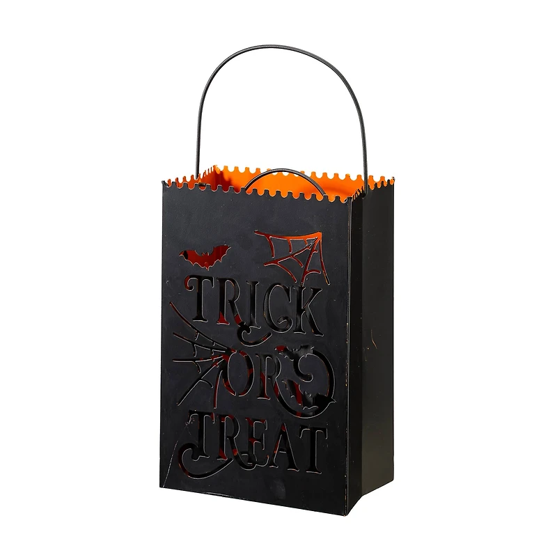 Glitzhome® Halloween Trick or Treat Metal Bucket Set