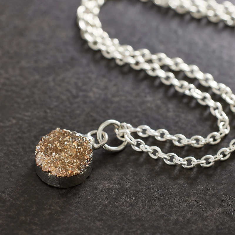 Round Champagne Dyed Quartz Charm by Bead Landing™