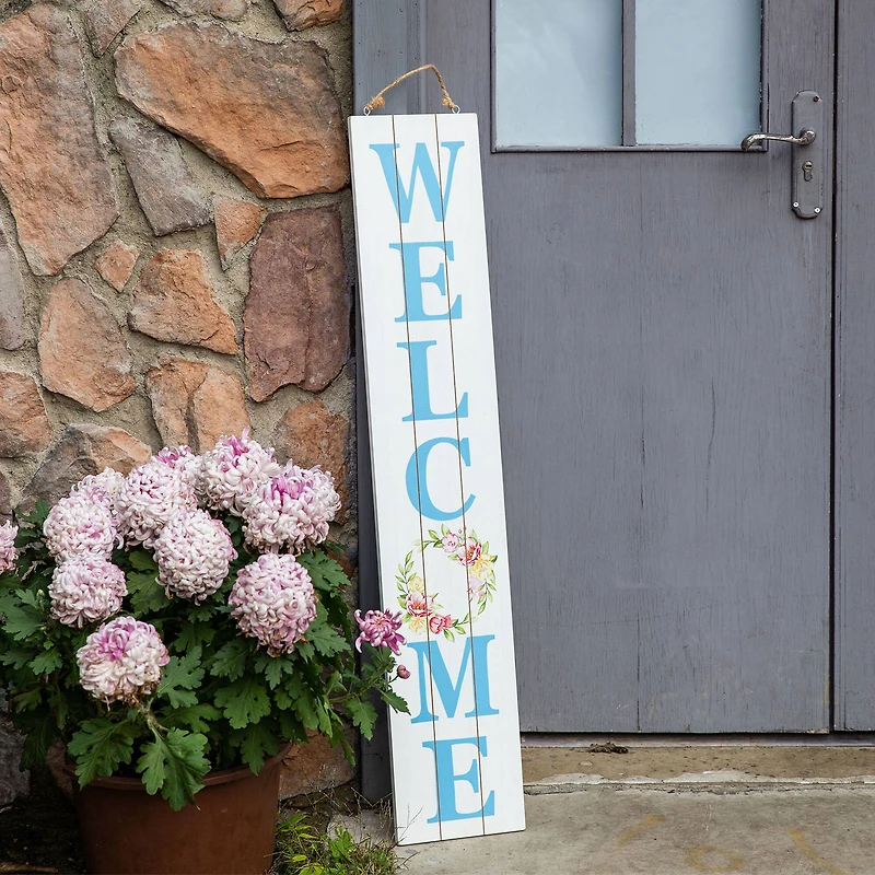 Glitzhome® 42'' Happy Easter & Welcome Wooden Double-Sided Porch Sign