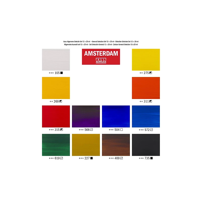 6 Packs: 12 ct. (72 total) Amsterdam Standard Series General Selection Acrylic Paints
