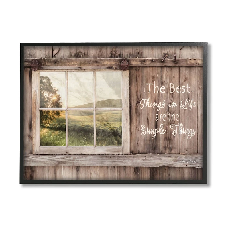 Stupell Industries Simple Things Rustic Barn Window Distressed Photograph Framed Wall Art