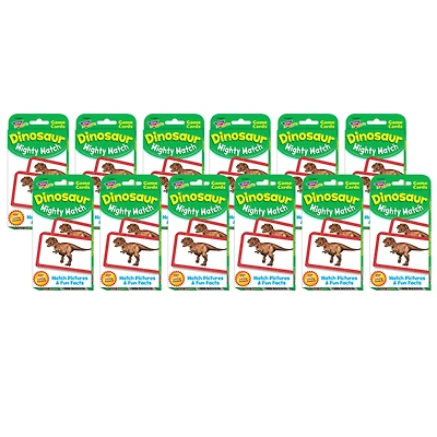 TREND Enterprises® Dinosaur Mighty Match Challenge Cards®, 12 Packs