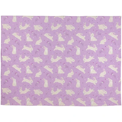 70" Purple Easter Bunny Rectangular Tablecloth