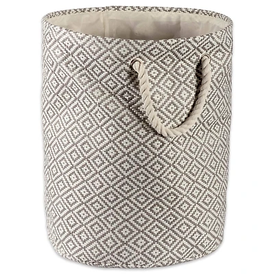 DII® Small Gray Geo Diamond Round Paper Bin