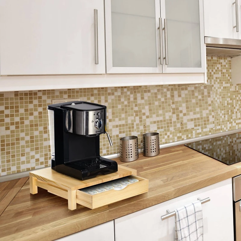 NEX™ 36-Pod Natural Rustic Wood Coffee Pod Holder for K-Cups