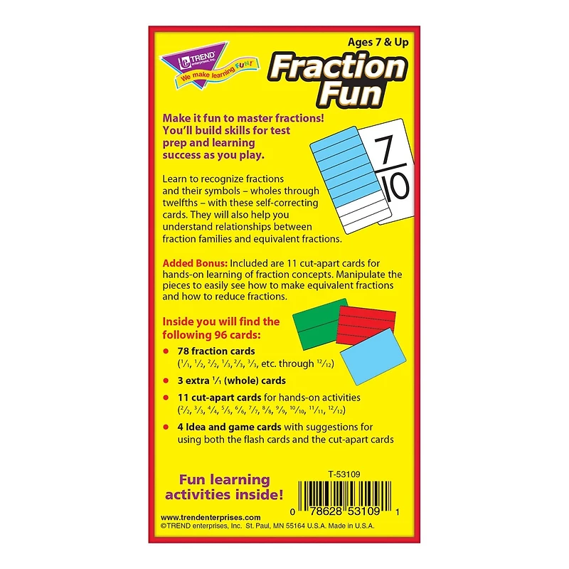 Trend Enterprises® Fraction Fun Skill Drill Flash Cards